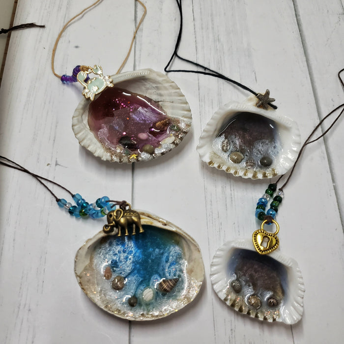 Natural Seashell Resin Ocean Ornament - Your choice!