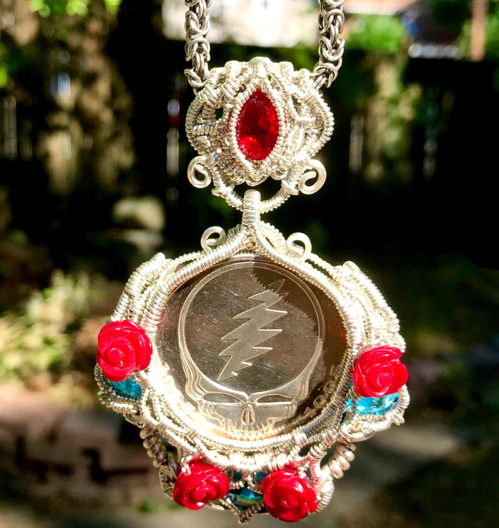 Vintage Grateful Dead coin wire wrap