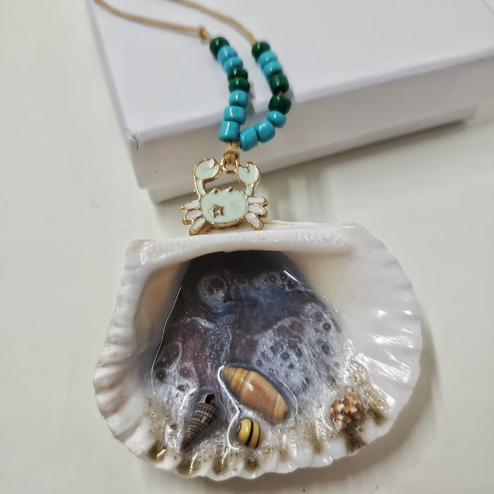 3 Resin Ocean Shell Ornaments in Gift Boxes