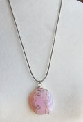 Pink Recycled Glass Pendant Necklace