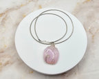 Pink Recycled Glass Pendant Necklace