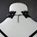 Rhinestone Choker. Black Lace Reversible Choker. Adjustable