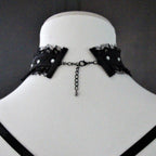 Rhinestone Choker. Black Lace Reversible Choker. Adjustable
