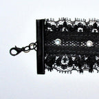 Rhinestone Choker. Black Lace Reversible Choker. Adjustable