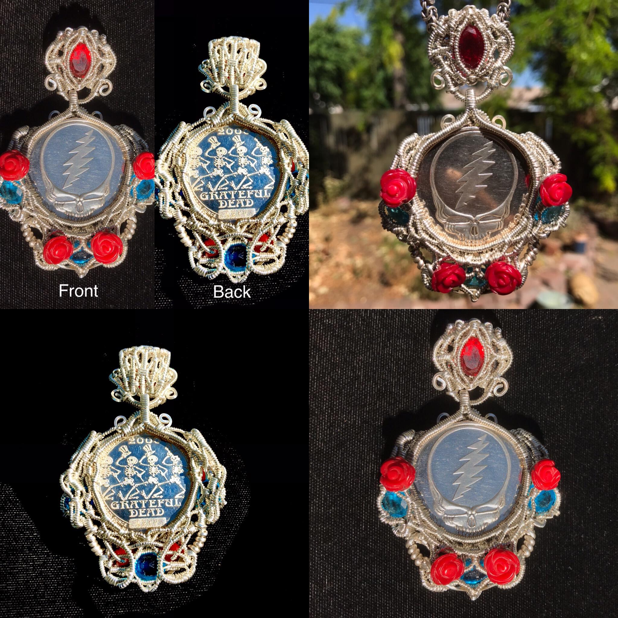 Vintage Grateful Dead coin wire wrap