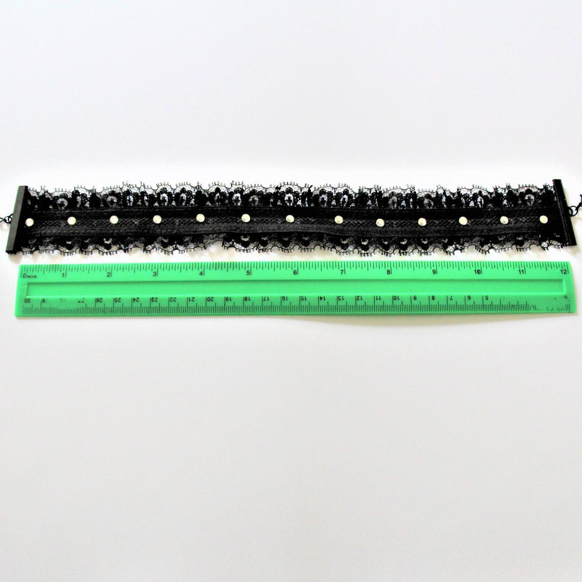 Rhinestone Choker. Black Lace Reversible Choker. Adjustable