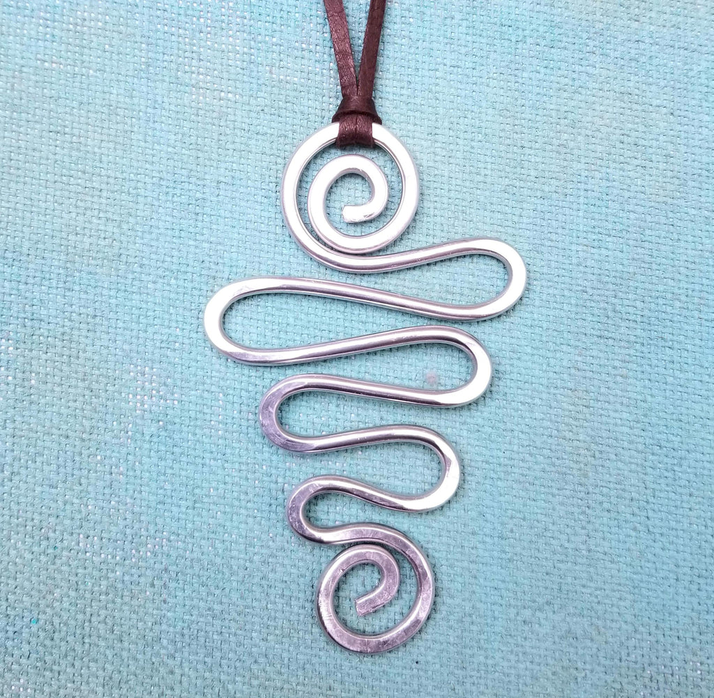 Christmas Tree Necklace - Swirl Christmas Tree Necklace - Swirl Artsy Necklace
