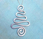 Christmas Tree Necklace - Swirl Christmas Tree Necklace - Swirl Artsy Necklace