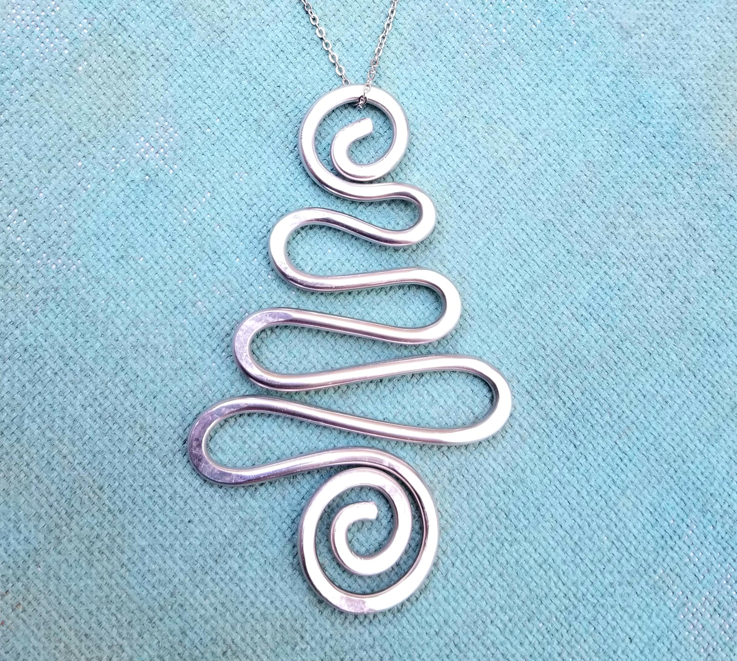 Christmas Tree Necklace - Swirl Christmas Tree Necklace - Swirl Artsy Necklace