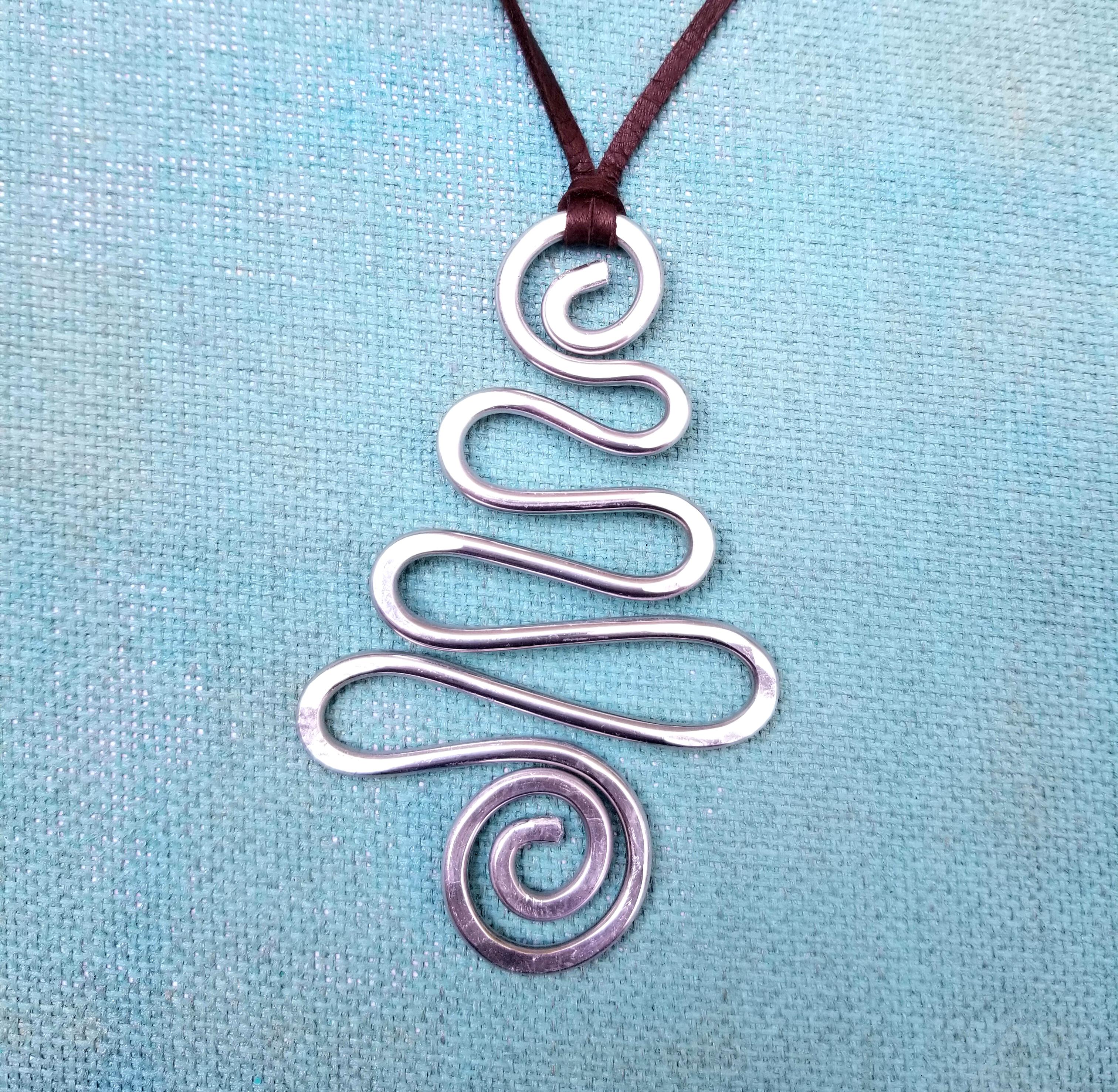 Christmas Tree Necklace - Swirl Christmas Tree Necklace - Swirl Artsy Necklace