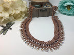 Handmade Mauve Swarvoski Crystal Netting Beadweaving Necklace