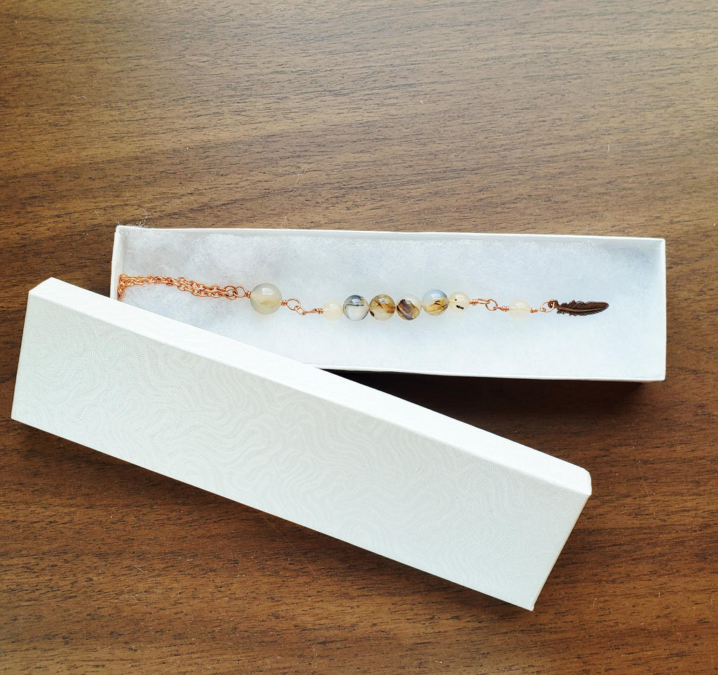 Montana Agate Beaded Copper Necklace