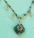 Aventurine & Crystal Necklace - Swirl Crystal Necklace with Aventurine
