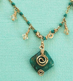 Aventurine & Crystal Necklace - Swirl Crystal Necklace with Aventurine