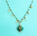 Aventurine & Crystal Necklace - Swirl Crystal Necklace with Aventurine
