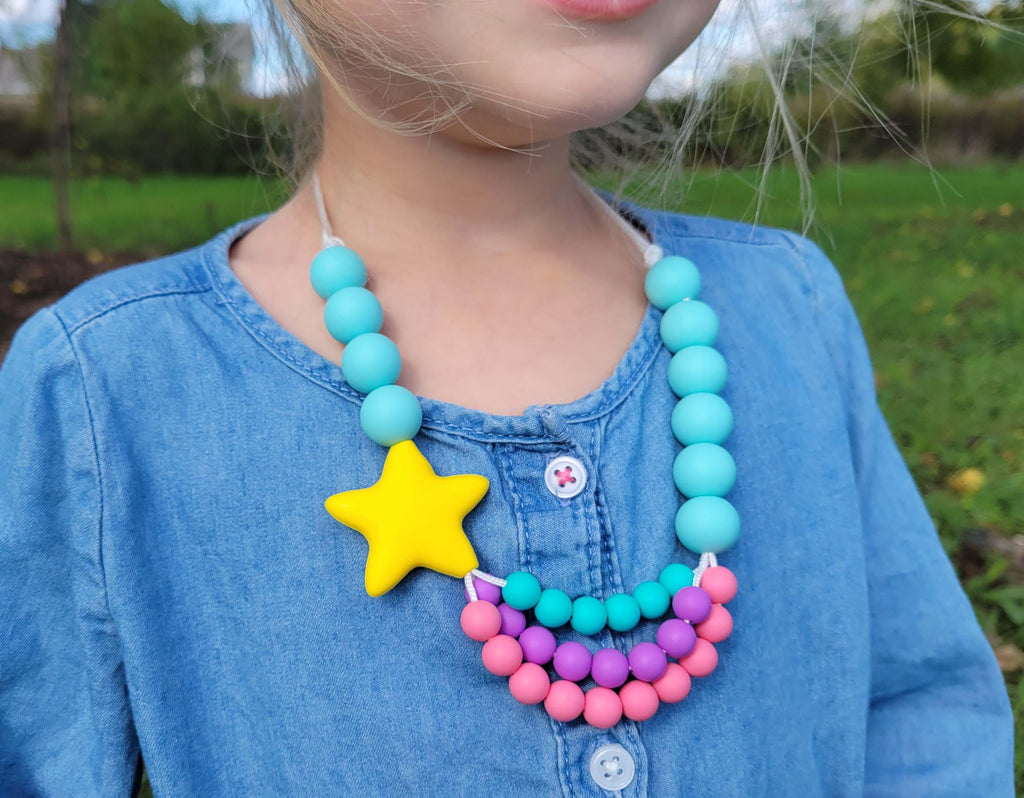 Kids Shooting Star Necklace made from Silicone Beads