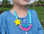 Kids Shooting Star Necklace made from Silicone Beads