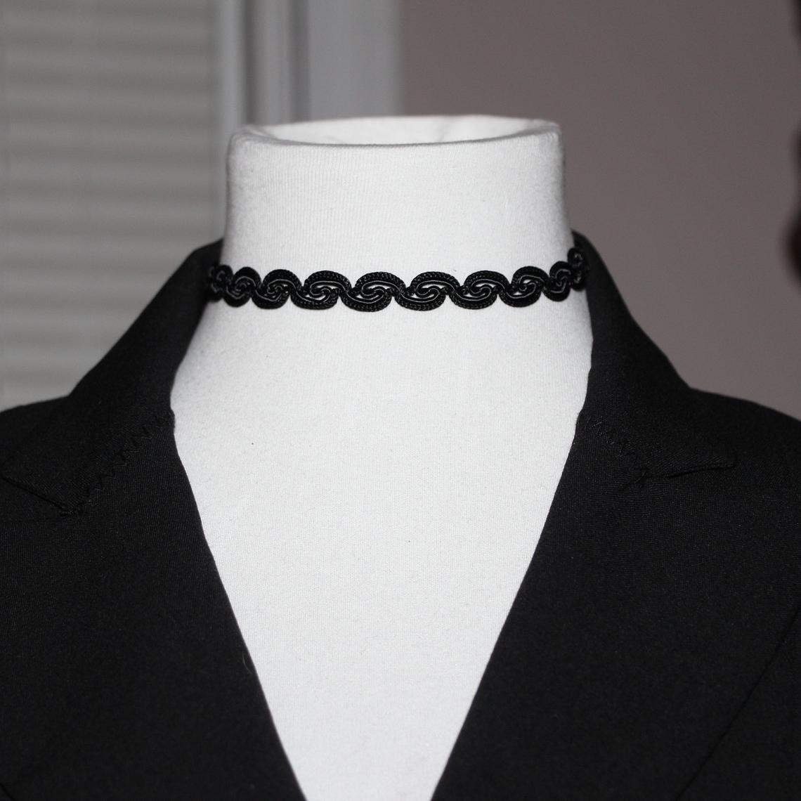 Black Choker. Beautiful black adjustable choker with lobster claw clasp. 13.25 - 15.5 inches long × 7/16 inch wide
