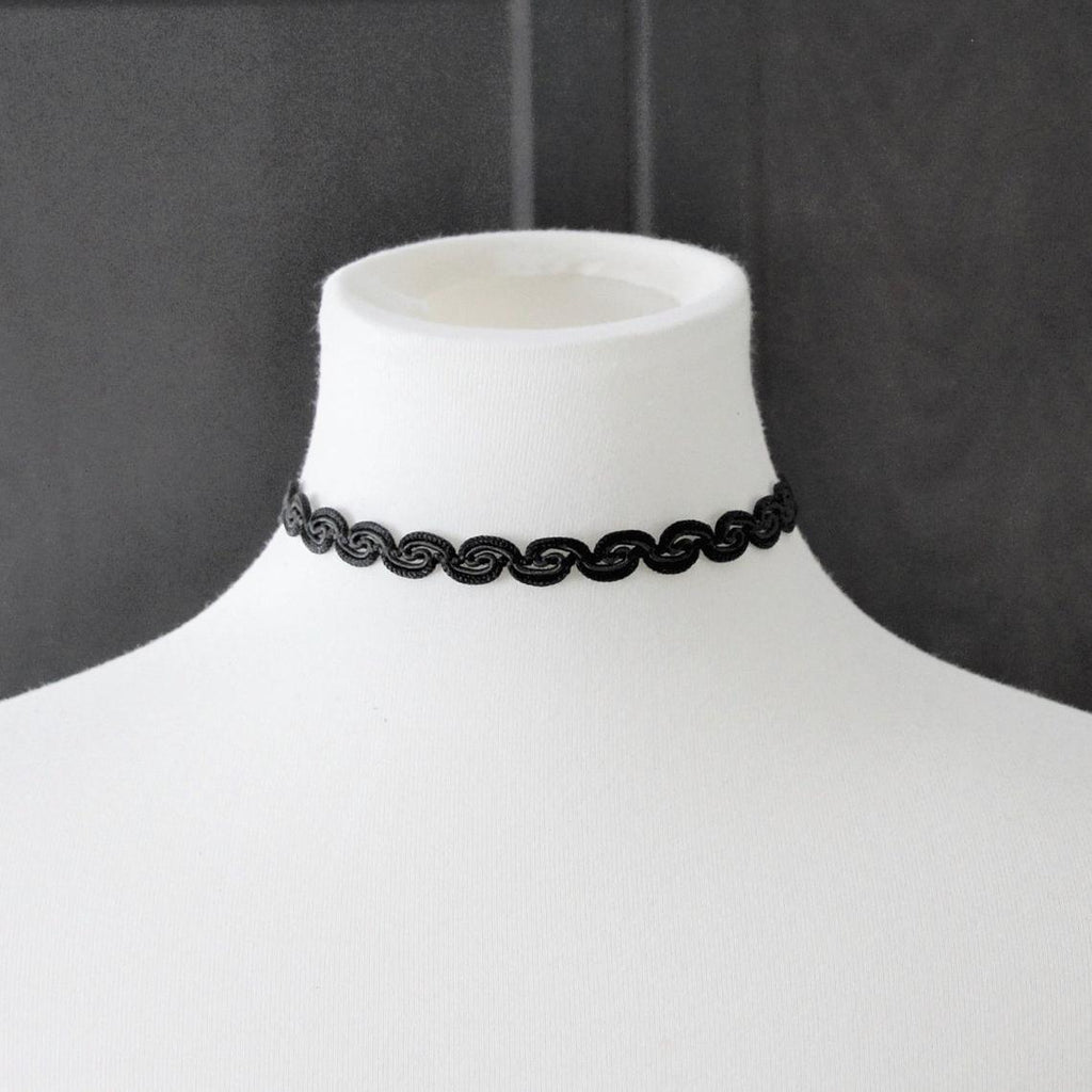 Black Choker. Beautiful black adjustable choker with lobster claw clasp. 13.25 - 15.5 inches long × 7/16 inch wide