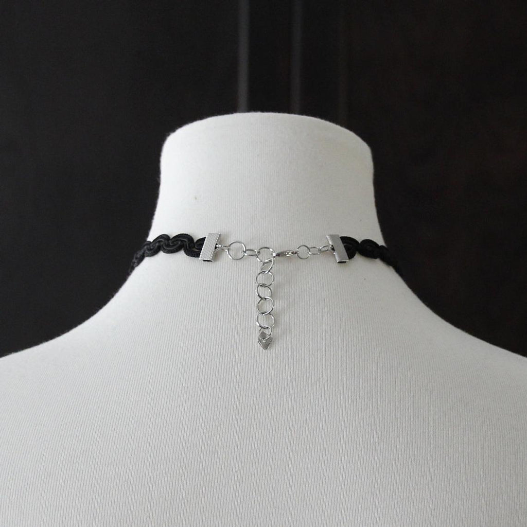 Black Choker. Beautiful black adjustable choker with lobster claw clasp. 13.25 - 15.5 inches long × 7/16 inch wide