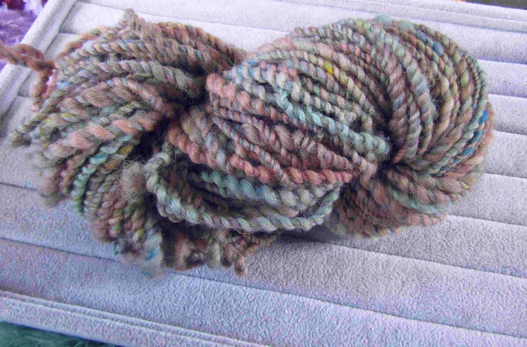 Muted Marble handspun 2 ply wool aran weight 64 yards