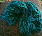 Deeply Turquoise Wool Tencel blend Handspun 90 yards