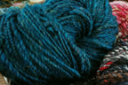 Deeply Turquoise Wool Tencel blend Handspun 90 yards