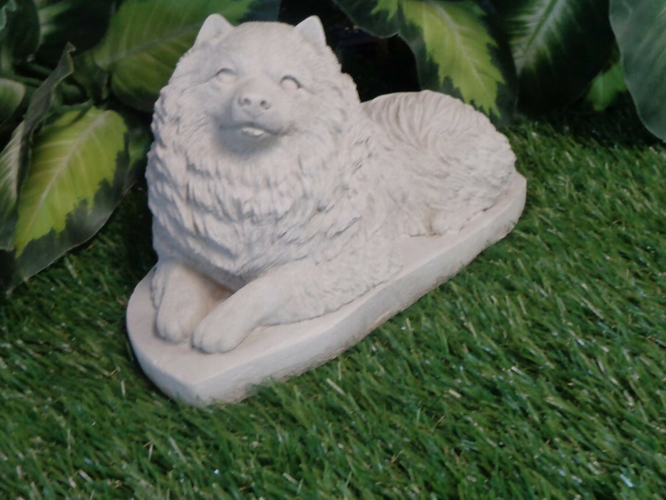 Keeshond Dog Concrete Statue 5x10x6" High
