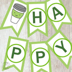 DIY Printable Custom Coffee Themed Birthday Banner, INSTANT DOWNLOAD