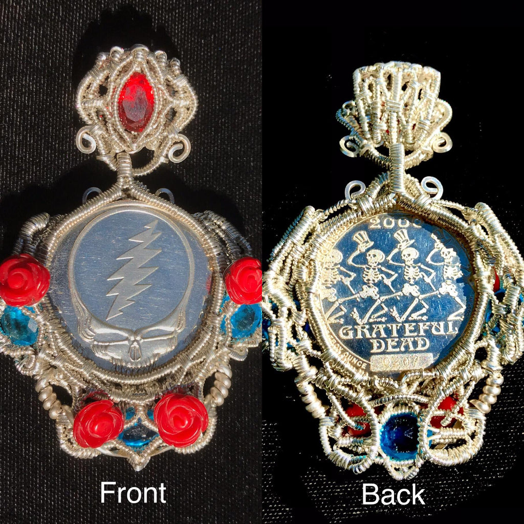 Vintage Grateful Dead coin wire wrap