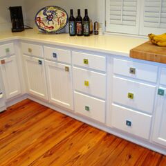 Sea Glass Tile Drawer Pull Cabinet Knob Artsian Crafted
