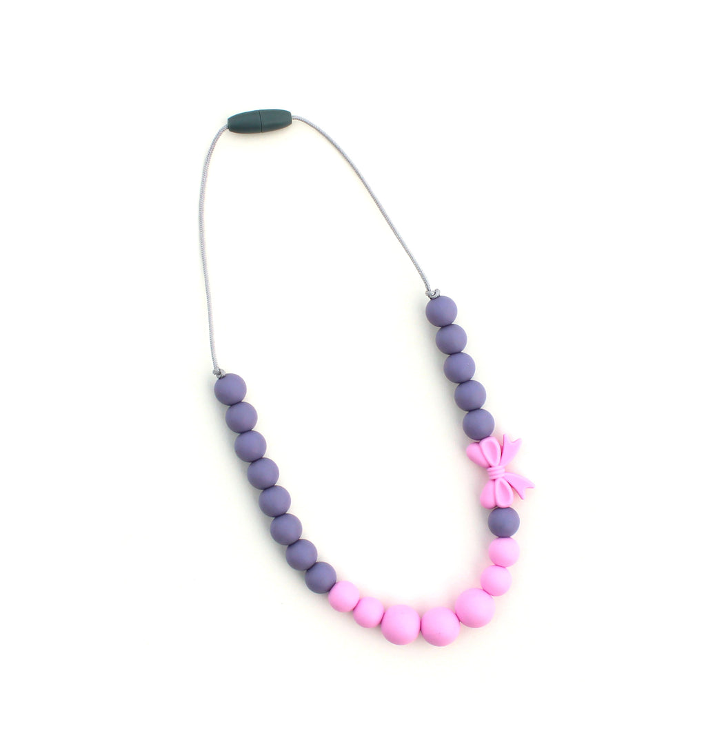 Kids Bow Necklace and Bracelet made from Silicone Beads for Dress Up or Pretend Play