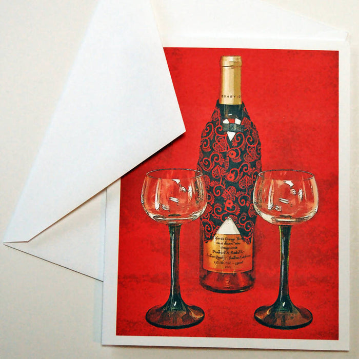 Set of 4 Wine Themed Blank Note Cards