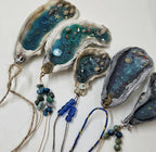 Natural Resin Oyster Shell Beach Scene Wall Art or Hanging Decor