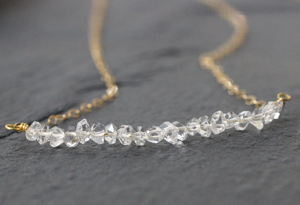 Herkimer Diamond Bar Necklace