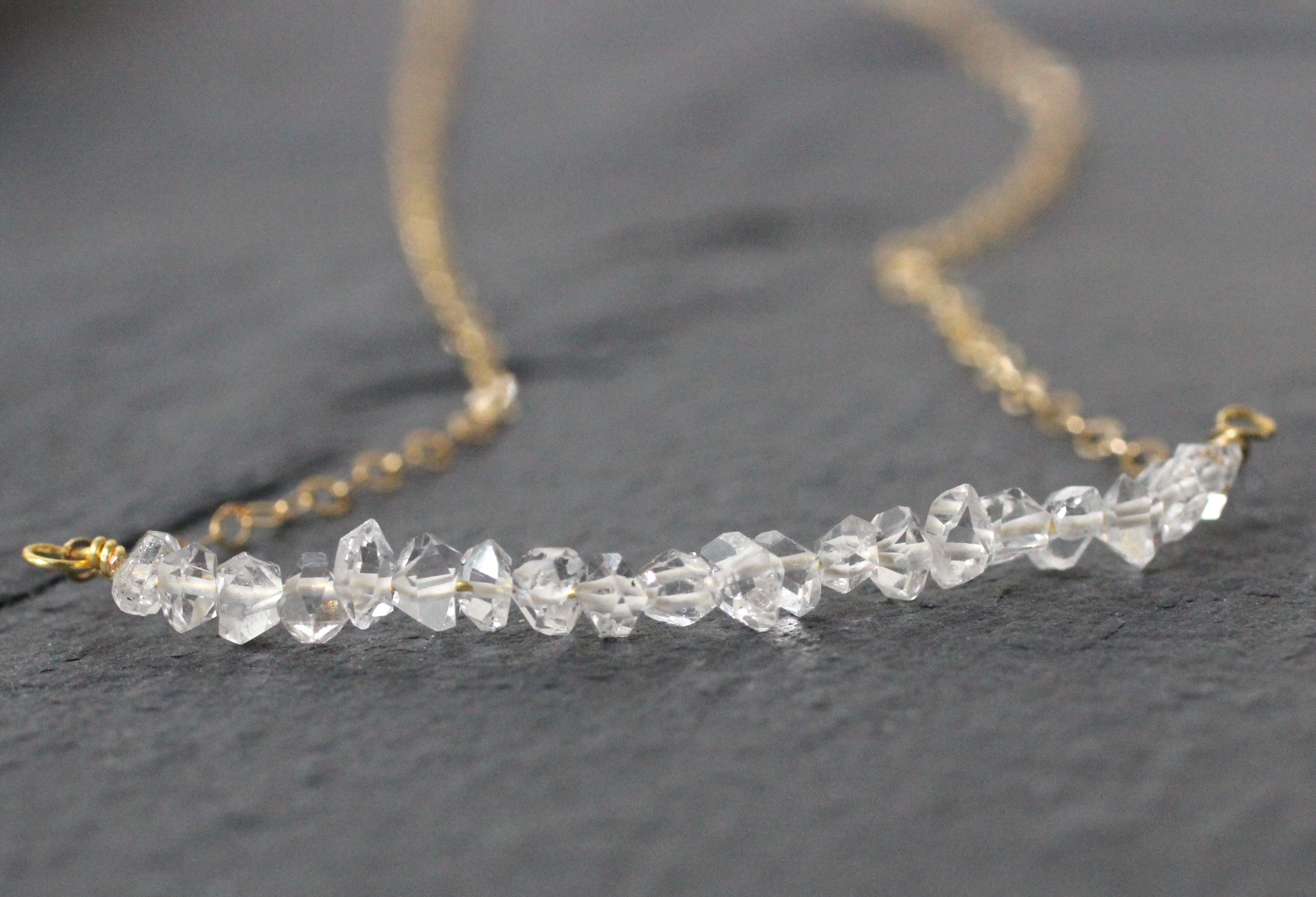 Herkimer Diamond Bar Necklace