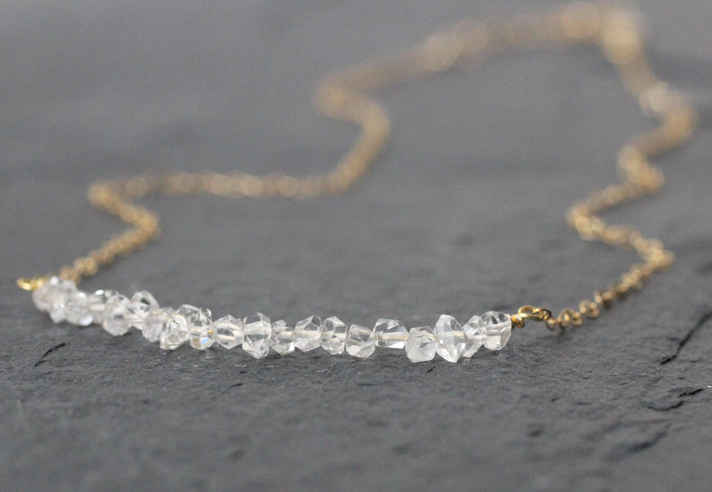 Herkimer Diamond Bar Necklace