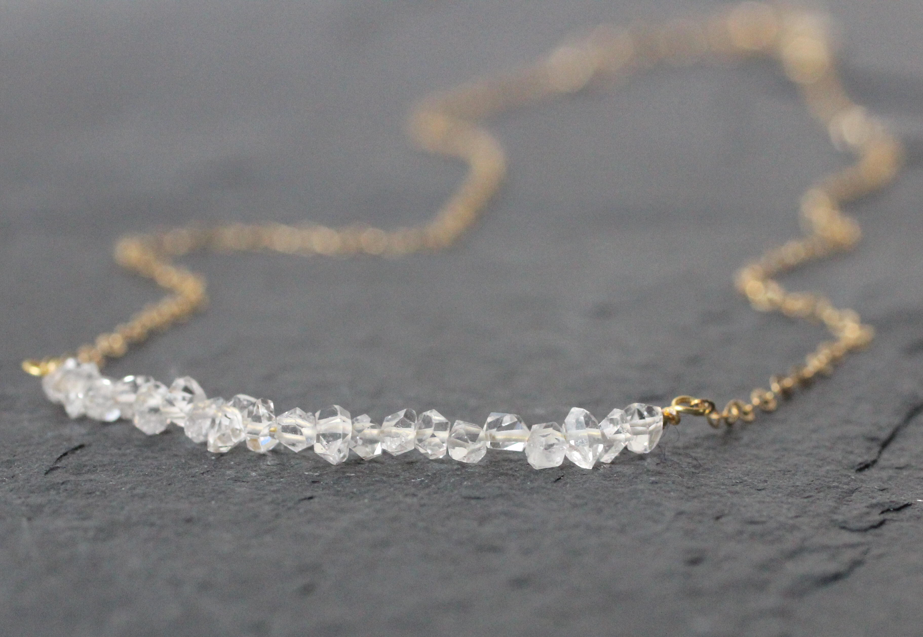 Herkimer Diamond Bar Necklace