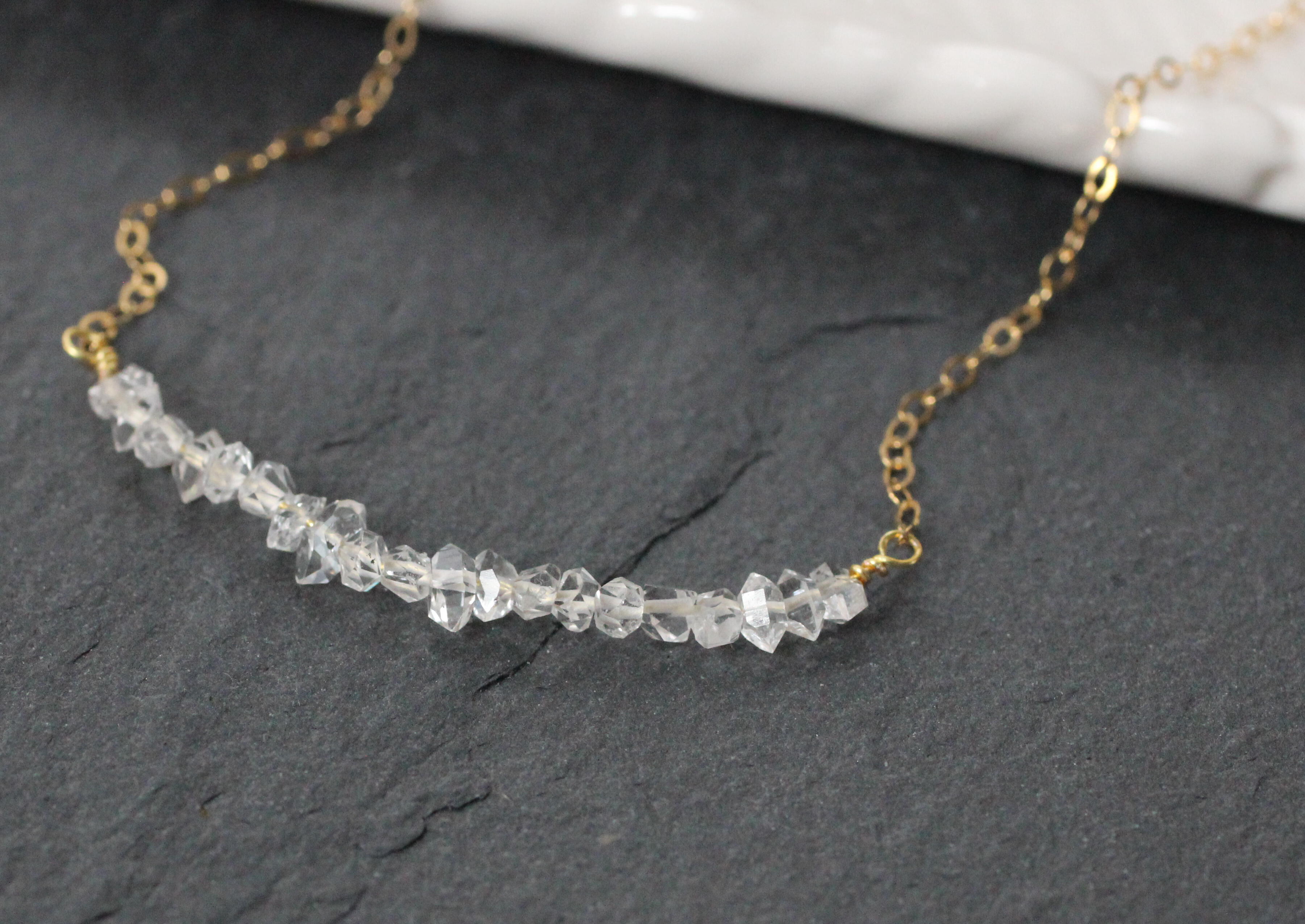 Herkimer Diamond Bar Necklace