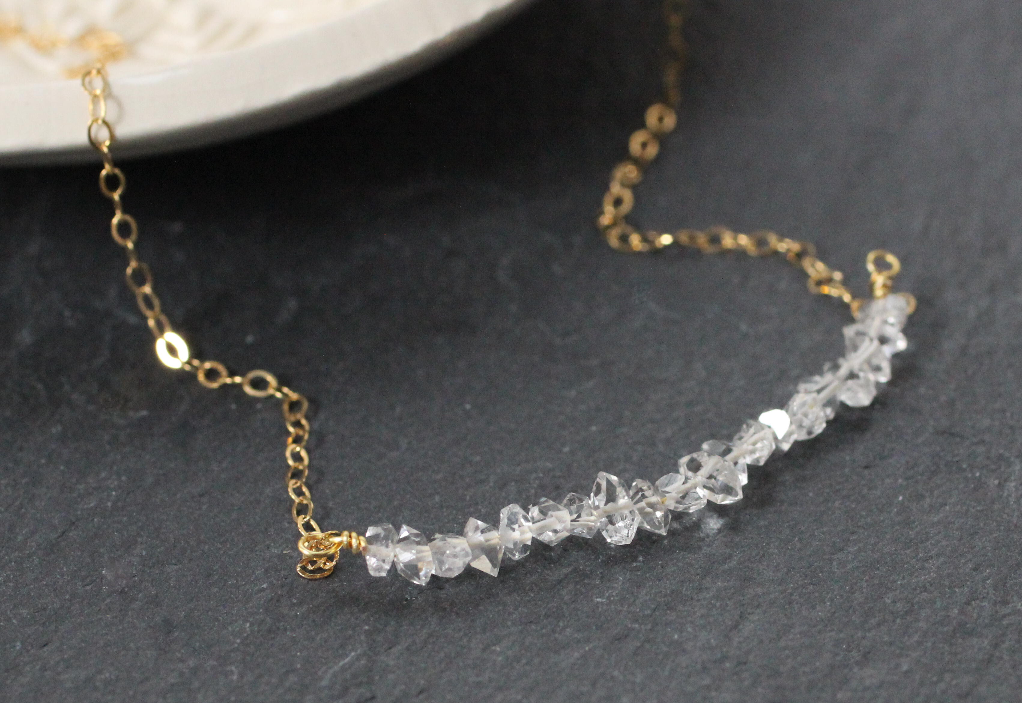 Herkimer Diamond Bar Necklace