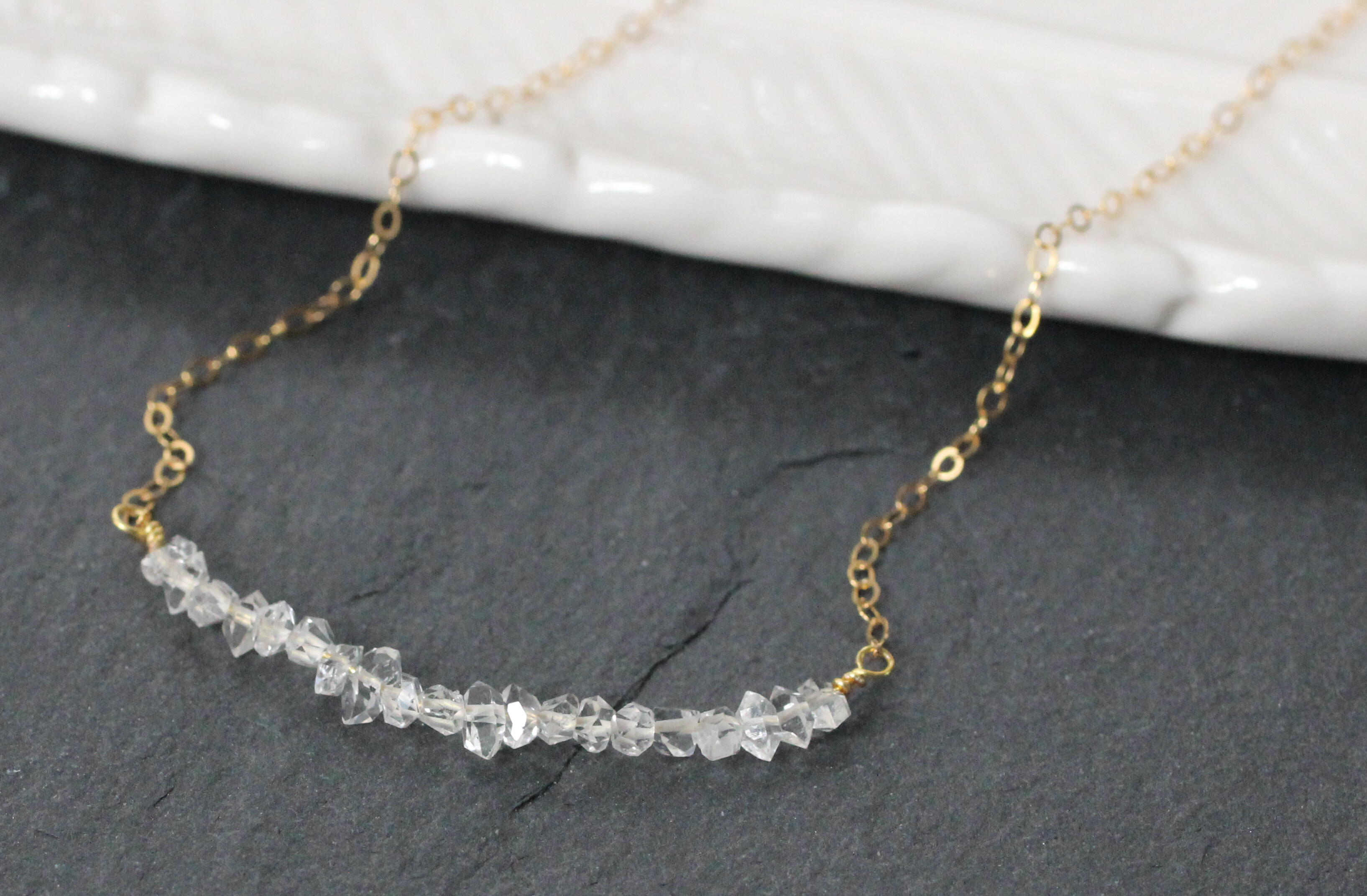 Herkimer Diamond Bar Necklace