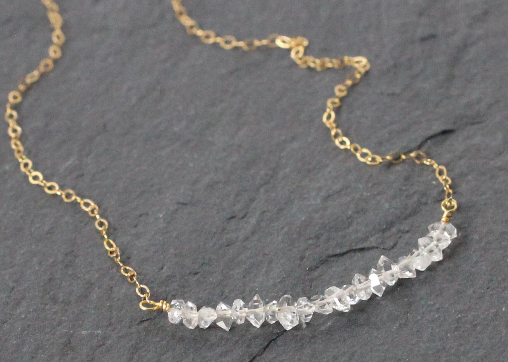Herkimer Diamond Bar Necklace