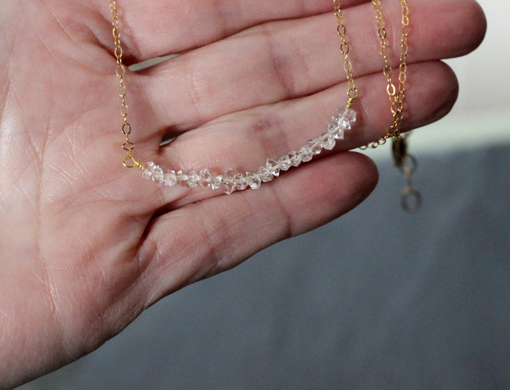 Herkimer Diamond Bar Necklace