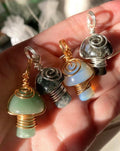 Labradorite Crystal Wrapped Mushroom Necklace