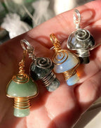 Labradorite Crystal Wrapped Mushroom Necklace