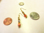 Orange Cream and Black Banded Agate Gemstone Necklace and Matching Earrings