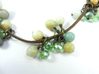 Brown Leather Necklace with Amazonite Gemstone Beads and Matching Earrings