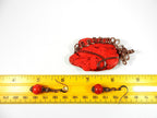 Red Turquoise Pendant Copper Wire Wrapped with Matching Earrings