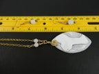 White Frosted Agate Pendant Gold Wire Wrapped with Matching Earrings