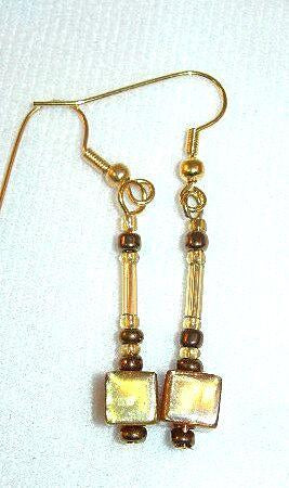 Gold Wire Crocheted Necklace with Matching Earrings
